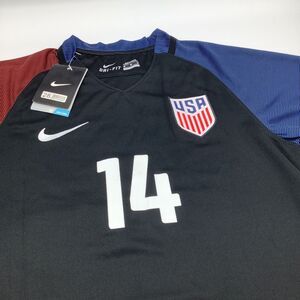 NIke Mens Short Sleeve Dri Fit Team USA Soccer Jersey 14‎ Size 28 NWT